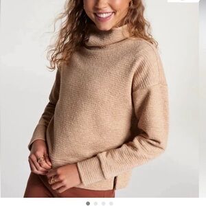 Calia Tan Turtleneck mockneck textured medium